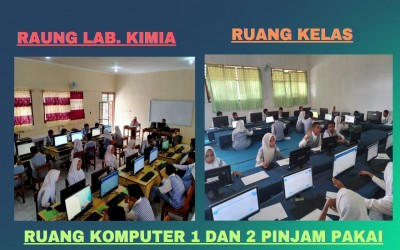 Ruang Laboratorium Kimia dan Ruang Kelas disulap sementara menjadi Ruang Komputer